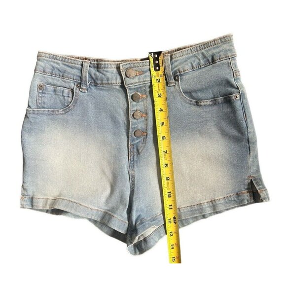 Roxy Women's High-Rise Stretch Button Fly Light Denim Slits Shorts Size 28 - Picture 13 of 15